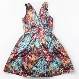 Multicolor Sleeveless Women's Dress with pockets size 8 Corey P